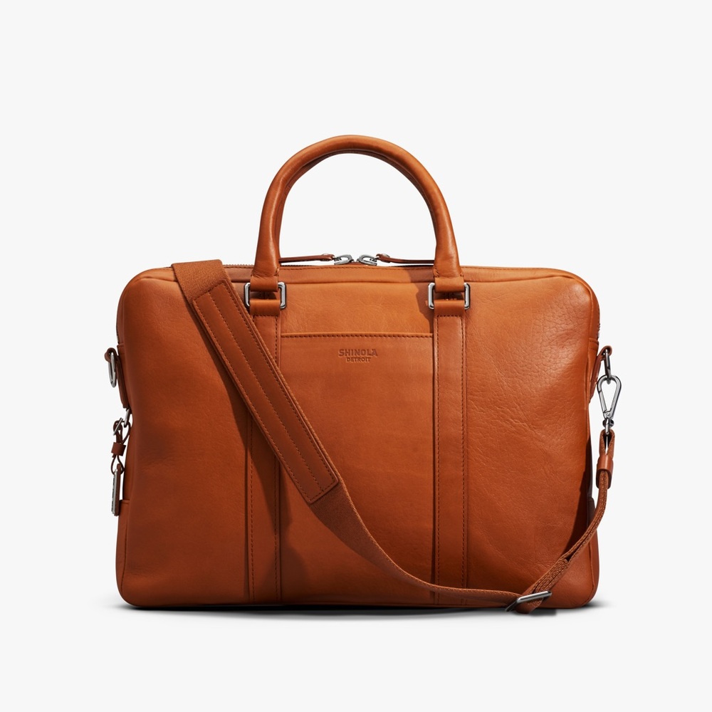 Shinola Computer Brief - Signature Leather NEW